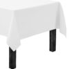 Gee Di Moda Rectangle Tablecloth - 60 x 102 Inch White Table Cloth for 6 Foot Rectangle Table - Heavy Duty Washable Fabric - for 6 Ft Buffet Table, Holiday Party, Dinner, Wedding & Baby Shower 60 x 102 inch Rectangle