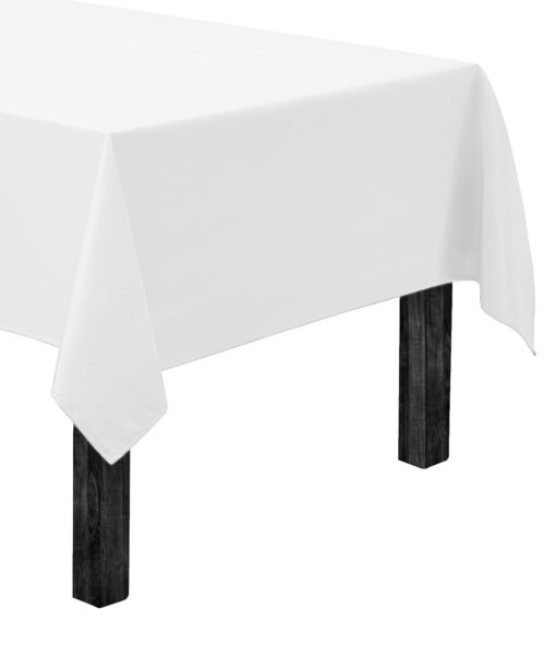 Gee Di Moda Rectangle Tablecloth - 60 x 102 Inch White Table Cloth for 6 Foot Rectangle Table - Heavy Duty Washable Fabric - for 6 Ft Buffet Table, Holiday Party, Dinner, Wedding & Baby Shower 60 x 102 inch Rectangle