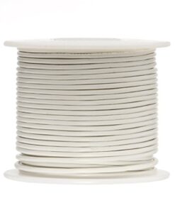 Remington Industries 18UL1007STRWHI UL1007 18 AWG Gauge Stranded Hook-Up Wire, 300V, 0.0403" Diameter, 100' Length, White