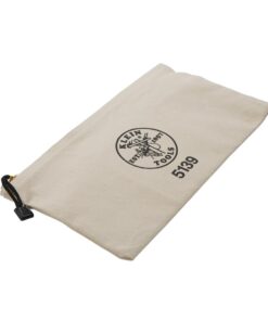 Klein Tools 5139 Zipper Bag, Canvas Tool Pouch to 12.5 x 7 x 0.7 -Inch with Heavy Duty Brass Zipper Close, Natural 16 41H8wKSh3tL