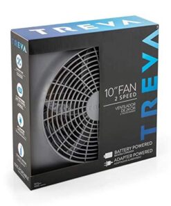 Alternative view of O2COOL Treva 10-Inch Portable Desktop Air Circulation Battery Fan, 2 Speed, Compact Folding & Tilt Design, with AC Adapter (Graphite)