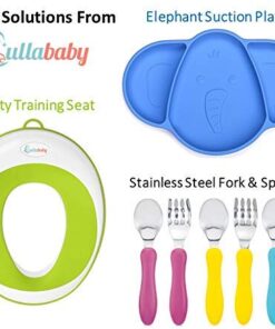 Best Suction Baby Bowls for Toddlers-Toddler Bowls Baby Feeding Set with Baby Utensils | Bonus Baby Spoons and Baby Fork | to Go Baby Bowl with Secure Lids | Suction Plates | BPA Free Suction Bowl 18 41HUSfapp7L