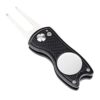 Mile High Life All Metal Foldable Golf Divot Tool with Pop-up Button & Magnetic Ball Marker (Multi-Colors/Shape) Black Fish