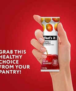 That's it. Apple + Mango 100% Natural Real Fruit Bar, Best High Fiber Vegan, Gluten Free Healthy Snack, Paleo for Children & Adults, Non GMO No Sugar Added, No Preservatives Energy Food (12 Pack) 12 Count (Pack of 1) 18 41Hx9xV4e4L
