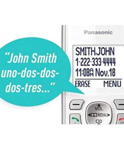 Panasonic DECT 6.0 Expandable Cordless Phone with Answering Machine and Smart Call Block - 2 Cordless Handsets - KX-TGD532W (White/Silver) White/Silver 2 Handsets Talking Caller ID + Answering Machine 27 41IP6x52pPL