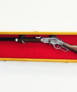 Alternative view of Single Rifle Display Case Wall Rack Cabinet w/UV Protection -Lockable, Cherry