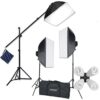 StudioFX H9004SB2 2400 Watt Large Photography Softbox Continuous Photo Lighting Kit 16" x 24" + Boom Arm Hairlight with Sandbag H9004SB2 by Kaezi 18 41JqwZB65L