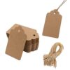 SallyFashion 100pcs Kraft Paper Gift Tags with String, Blank Gift Bags Tags Price Tags(Brown) 100pcs Brown 6 41KAMwtIgFL