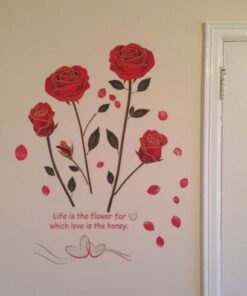 ufengke Red Rose Removable Wall Stickers Murals for Living Room/Bedroom (Rose, No. 1) 27 41KP9HCA0L