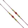 SLNDOKTG Set of Two Rudraksha Rakhi Thread. Raksha bandhan Gift for your Brother Vary Color and Multi Design
