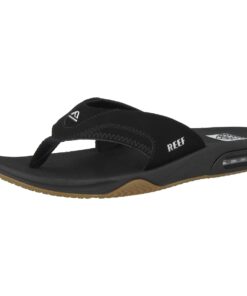Reef Men's Fanning Flip-Flop 7 Black/Silver 8 41KnvkCFpFS 2