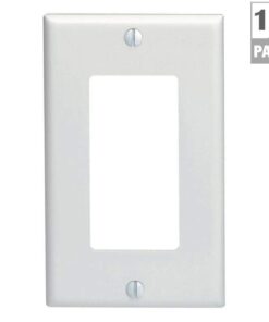 Leviton 80401-WMP 1-Gang Decora/GFCI Device Wallplate, Standard Size, Thermoset, Device Mount, 10-Pack, White 1 Gang 8 41KtULqOdL