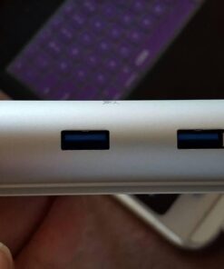 Artix USB 3.0 4-Port Hub with 2-Foot USB 3.0 Cable - Silver (4-Port Aluminum Hub) 24 41LMwF43HlL