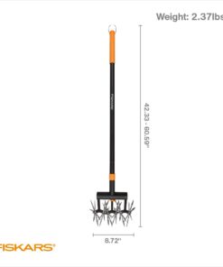 Alternative view of Fiskars Telescoping Rotary Cultivator - 40"-60" Extendable Gardening Hand Tool - Rotary Hand Cultivator Tool and Garden Tiller for Soil or Reseeding Grass