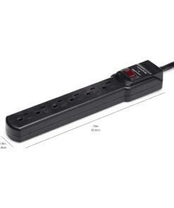 Amazon Basics 6-Outlet, 200 Joule Surge Protector Power Strip, Pack of 2, Rectangle, 2 Foot, Black 33 41La4tr9BL
