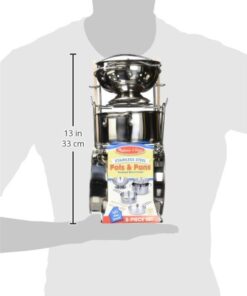 Melissa & Doug Stainless Steel Pots and Pans Pretend Play Kitchen Set for Kids (8 pcs) - Kids Kitchen Accessories Set, Toy Pots And Pans For Kids Kitchen, Cooking Toys For Kids Ages 3+ Silver 30 41MIx7clQAL