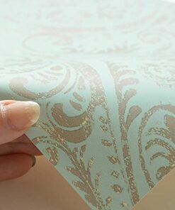 NuWallpaper NU2079 Nomad Damask Peel & Stick Wallpaper, Blue Turquoise 27 41MT2419PXL