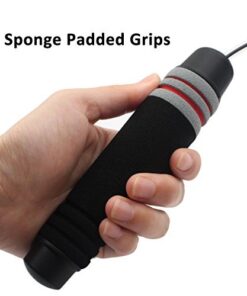 Benvo Weighted Ropeless Jump Rope Cordless Speed Rope Skipping Rope for Double Unders, Exercise, WOD, Boxing, MMA Beachbody Training Fitness- Updated Version Red 24 41MtzXCgL