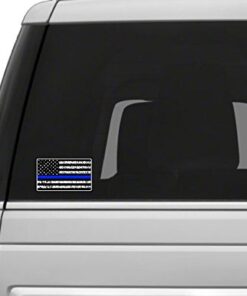 Alternative view of Police Thin Blue Line USA Flag Decal American Flag Sticker Blue Stripe for Cars Trucks for Honor and Support of Our Officers and U.S. Law Enforcement Vinyl Window Bumper 5 x 3 inch