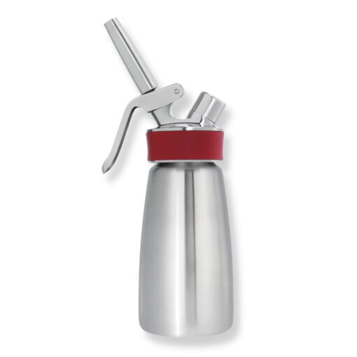 iSi Gourmet Cream/Food Whipper for All Hot and Cold Applications, 1/2 Pint, Stainless Steel/Red