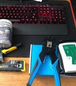 Klein Tools VDV226-110 Ratcheting Modular Data Cable Crimper / Wire Stripper / Wire Cutter for RJ11/RJ12 Standard, RJ45 Pass-Thru Connectors 54 41NRT4ASB6L