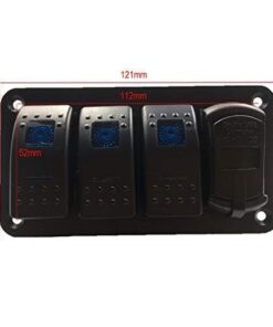 Switchtec 2 3 5 7 Gang Rocker Switch Panel with 4.8 Amps Dual USB Rocker Style Fast Charger with Integrated Voltmeter, Blue Backlit Led, Pre-Wired switches and USB Charger. 25 41NmnLsu4QL