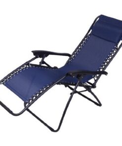 EMMETTS Ourdoor Black Zero Gravity Lounge Chair with Pillow and Cup Holder (Blue) 10 41NraGtXuCL