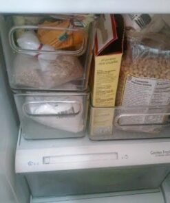 iDesign Plastic Portable Deep Storage Bin with Handles for Organizing Refrigerator, Freezer, Pantry, BPA-Free,8" x 4" x 14.5", Clear 1 Pack 30 41OFvNFhENL