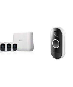 Arlo Pro 2 - Wireless Home Security Camera System with Siren | Rechargeable, Night vision, Indoor/Outdoor, 1080p, 2-Way Audio, Wall Mount | Cloud Storage | 3 camera kit (VMS4330P) w/ Doorbell