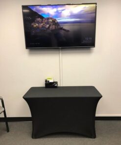 Iceberg iGear Stretch Fabric Table Cover, Fits 4' Table, Polyester/Spandex, Black, 24" W x 48" L 4' 39 41OR8IyghNL
