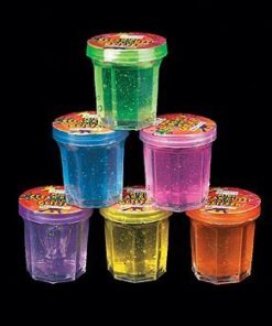 Mini Putty with Glitter - 48 Pack Assorted Neon Color - Birthday, Party Favors, Sensory Stimulation, Ideal for Relaxation, Event Prizes, Goody Bags, Activity Set, Kids, Boys & Girls