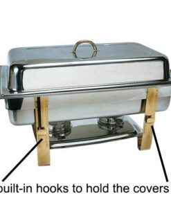 Tiger Chef 3-Pack 8 Quart Full Size Buffet Chafing Dish Set with Gold Accents and Gel Fuel Cans 8 Quart with Fuel Gel 6 41PgiFthb1L