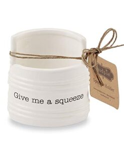 Alternative view of Mud Pie Give Me A Squeeze Sponge Caddy, 3" x 3", White