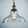CLAXY Ecopower Industrial Edison Vintage Style 1-Light Pendant Glass Hanging Light Antique Bronze 40 41RJIGYJIL