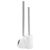 iDesign Plastic Toilet Bowl Plunger Set, Slim Compact Combo, 7.5" x 6" x 19", White and Brushed Stainless Steel 43 41RMPyLpTnL
