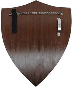 Alternative view of Swordsaxe Wooden Medieval Knight Elf Warrior Cosplay Display Shield 24 Inches
