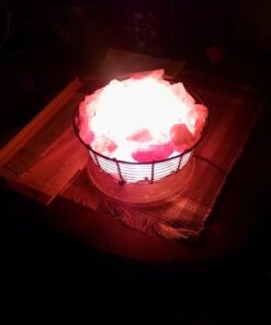 Himalayan Glow 1345 Oval Style Basket Night Salt Lamps, 7-9 Pounds Oval Style Metal Basket 38 41S 2w7p8ML