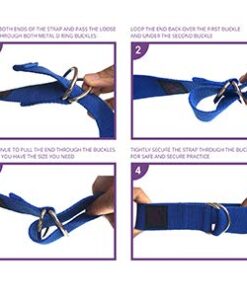 Clever Yoga Strap for Stretching – Yoga Straps in Standard 8 Foot or Extra Long 10 Foot Length 1.5 Inch Wide - Yoga Stretching Strap Thick Durable Cotton with Adjustable D-Ring Purple 96.0 Inches 15 41Szo4dM3EL