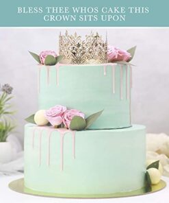 Alternative view of Crown Cake Topper for Birthdays, Weddings, Princess Themed Parties ​-Shiny, Gold, Tiara Toppers for Cakes - Royal Prince Cake Decorations for Baby Shower Gold Crown by O Global Quest (GOLD)