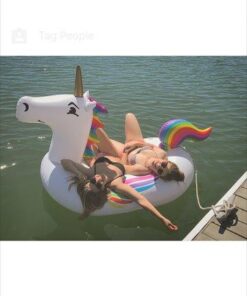 GoFloats Giant Inflatable Pool Floats - Choose Unicorn, Dragon, Flamingo, Swan, or Bull - Includes Drink Float 39 41T303cEVAL