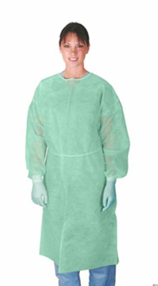 Disposable Green Isolation Gown Size: Universal Qty: 50 per Case