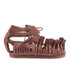 AnNafi Mens Gladiator Leather Sandal | Roman Centurian Brown Caligae|Medieval Greek Soldier Sandles| Ancient Costume Footwear 11 41UJ HOS4LL