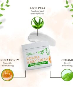 Manuka Honey Cream Moisturizer for Dry Skin - Eczema Honey Cream Face Moisturizer for Sensitive Skin - Soothing & Redness Relief Face Cream for Dry Skin - Face, Hand & Body Moisturizer for Women & Men 4 Ounce (Pack of 1) 17 41UOuDzSFSL