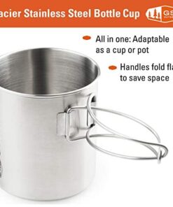 GSI Outdoors Glacier Stainless Steel Bottle Cup I Lightweight Cup or Pot for Travel, Camping and Backpacking - 24 oz Large (Pack of 1) 25 41Vir43VPZL