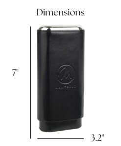 Mantello Black Leather Cigar Case with Interior Cedar Lining 15 41VuGnoiNCL