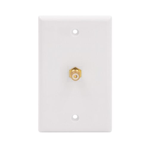 VCE RCA Wall Plate(UL Listed), 1-Port Keystone Wall Plate with Female to Female RCA Keystone Jack Insert for Subwoofer Audio Port, White