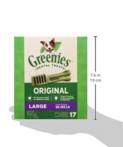 GREENIES Original Large Natural Dog Dental Care Chews Oral Health Dog Treats, 27 oz. Pack (17 Treats) 1.68 Pound (Pack of 1) 27 41WK0d28zgL