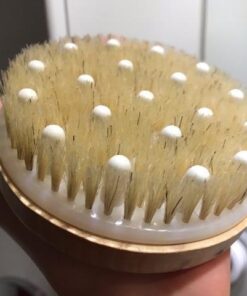 Dry Brushing Body Brush - Best for Exfoliating Dry Skin, Lymphatic Drainage and Cellulite Treatment - Organic Spa Exfoliator and Massage Scrub Brush with Natural Boar Bristles 1 Count (Pack of 1) 42 41XAeHKhsL