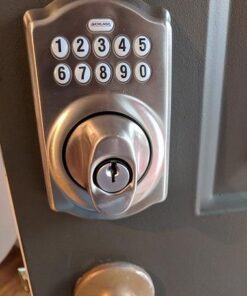 Schlage BE365 V CAM 619 Camelot Keypad Deadbolt, Electronic Keyless Entry Lock, Satin Nickel 34 41XGx QxhML