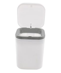 Hommp 0.5 Gallon Tiny Countertop Trash Can, Mini Desktop Garbage Can with Push-Button, White 14 41XMTVSHUWL